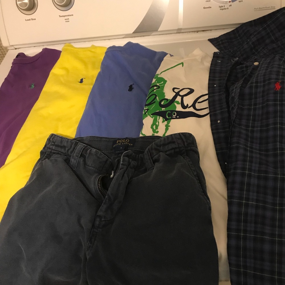 5 shirts and 1 pair of shorts